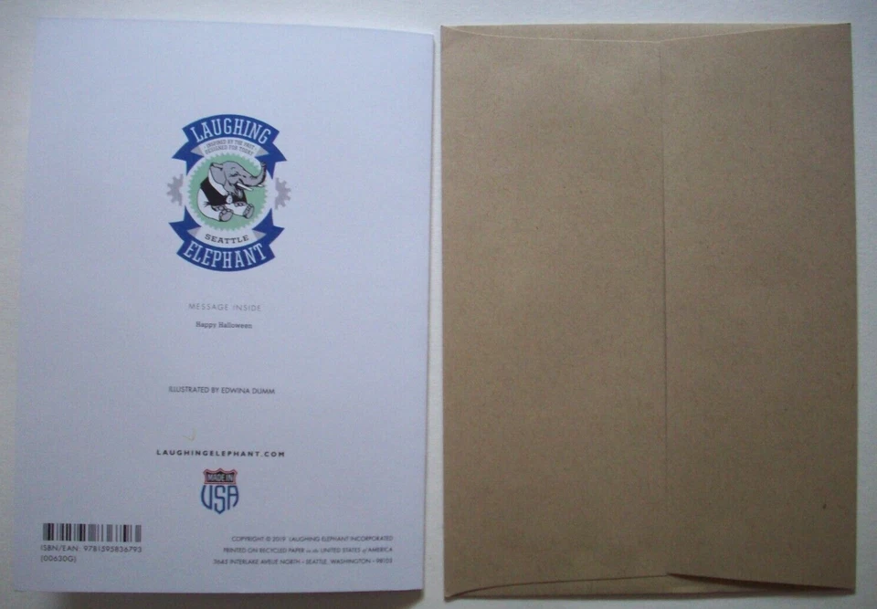 Dog puppy scared by craved pumpkin Halloween Greeting  Card - Image 3 of 3