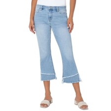 New Liverpool Los Angeles Hannah Cropped Flare Jean Pants Women 0 /25 Light Wash