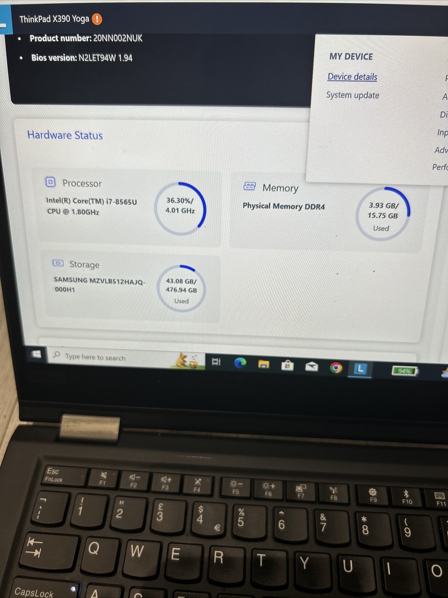 Lenovo ThinkPad X390, 512GB 16GB i7-8565U 13.3 Lenovo ThinkPad X390, 512GB 16GB i7-8565U 13.3