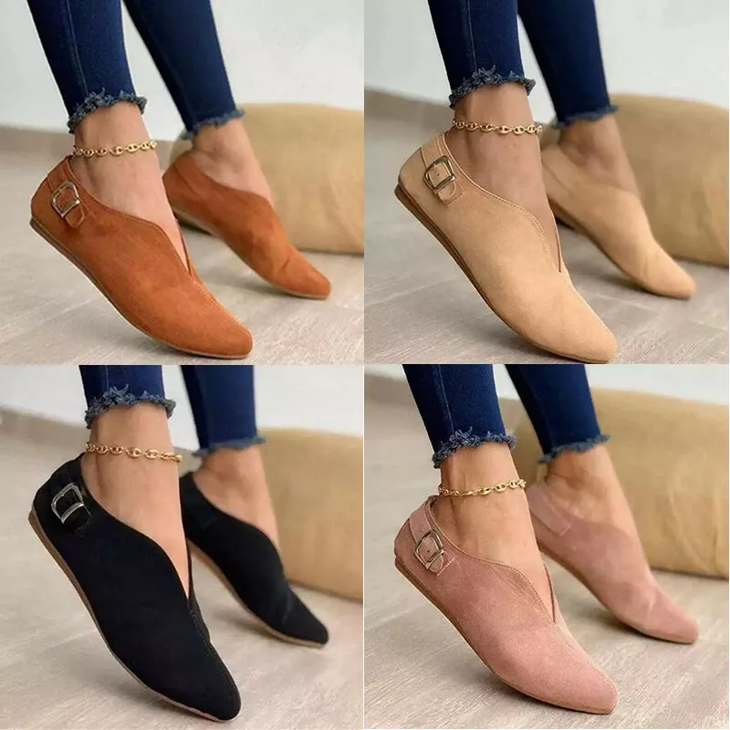 Flat clearance shoes suede
