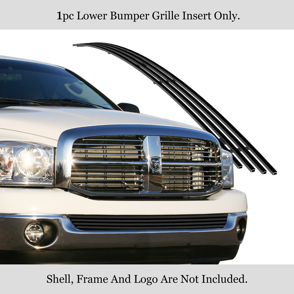 Fits 2002-2008 Dodge Ram W/O Tow Hood Bumper Stainless T304 Black Billet Grille