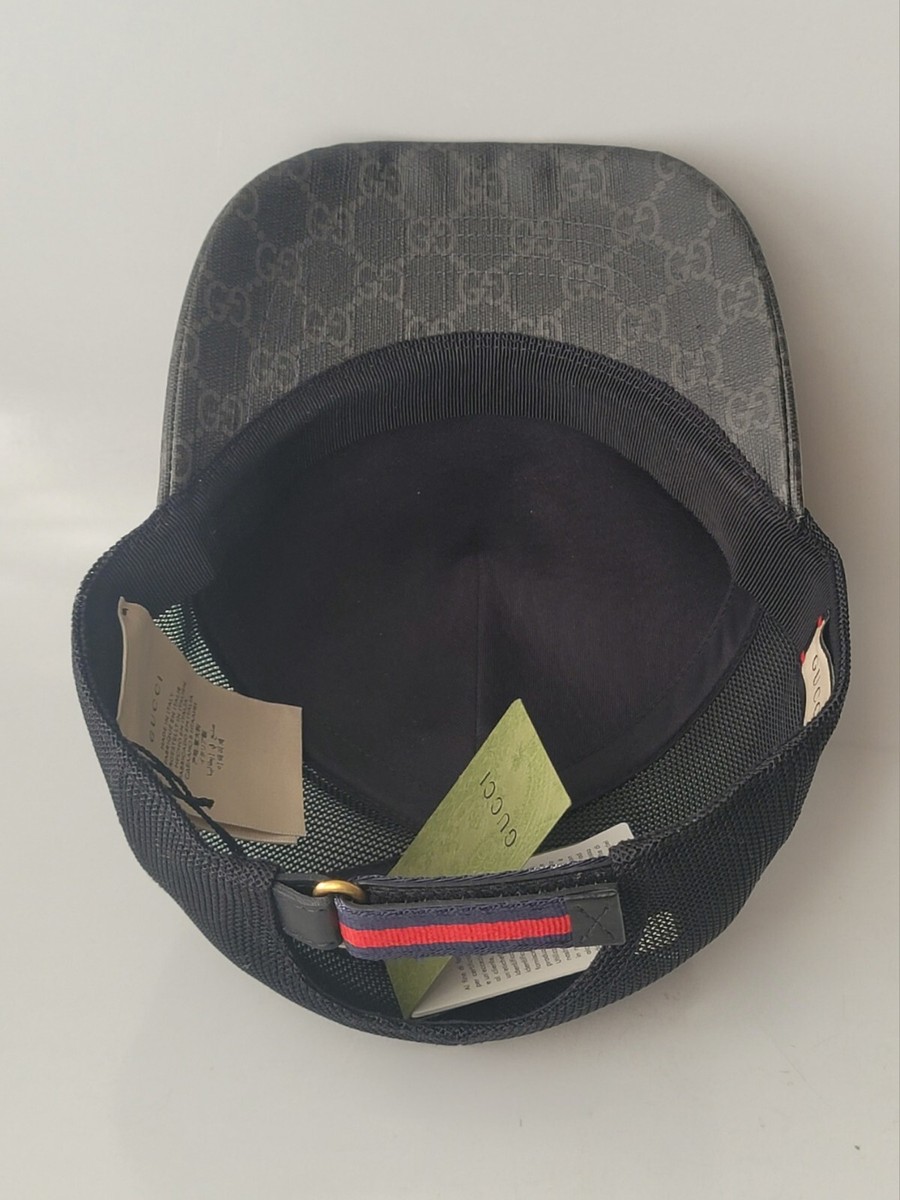 Gucci Kingsnake GG Supreme Logo Black Gray Hat Baseball Cap