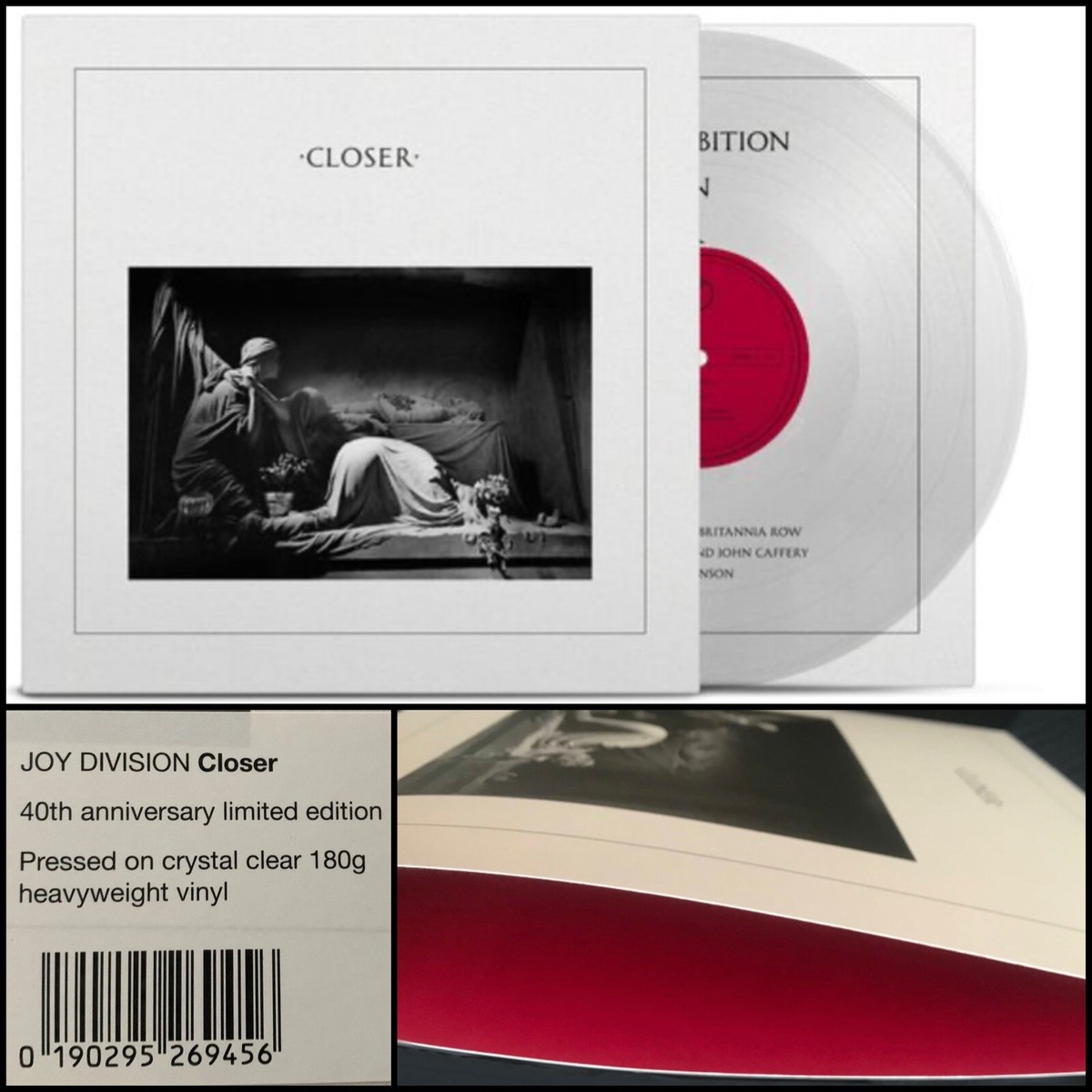 JOY DIVISION Closer LP 180 Gram Clear Vinyl 40th Anniversary 