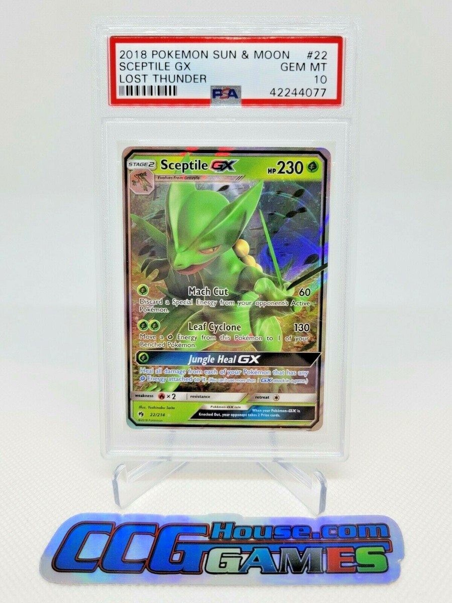Pokemon Sceptile GX #22 HOLO 2018 Lost Thunder - PSA GEM MINT 10