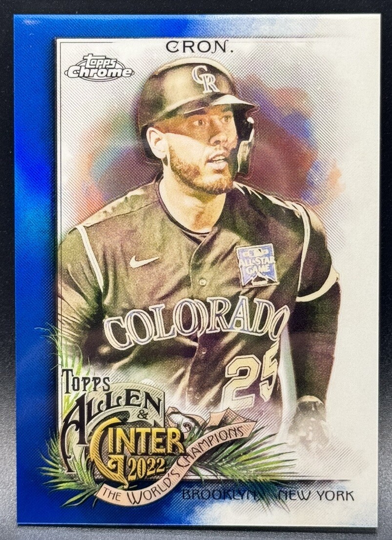 2022 Topps Allen & Ginter Chrome C.J. Cron Blue Refractor #/150 Rockies 268