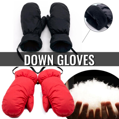 Winter Men Women Duck Down Gloves Warm Mittens Ski Hiking Warm Thick Fashion NEW