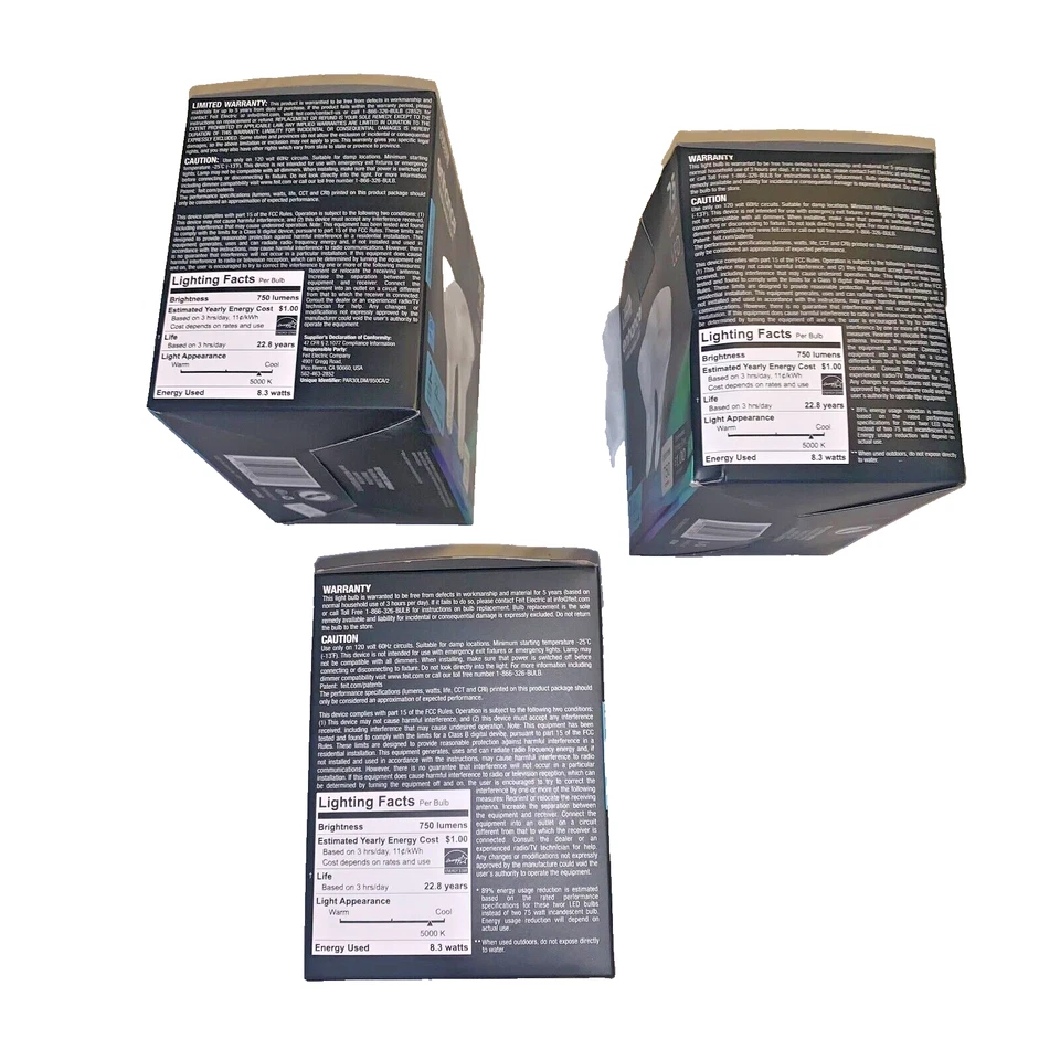 Feit Electric 75W LED replacement Bulbs  2 pack - set of 3 - Image 2 of 4