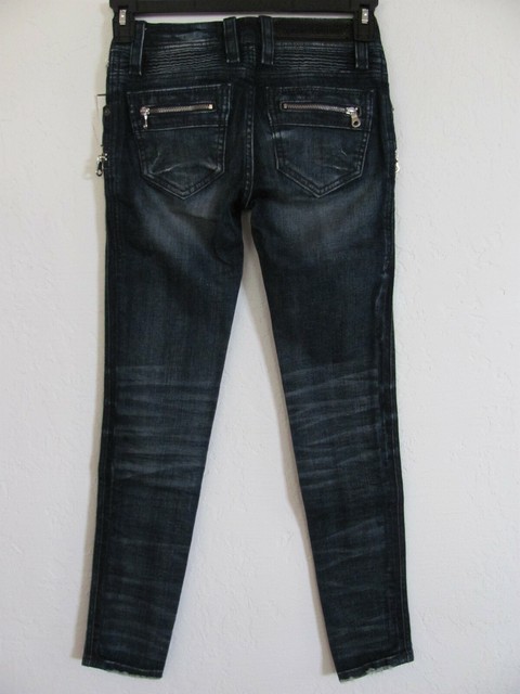 SKINNY Zip Moto Jean Med 