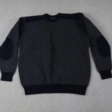 Hawick Knitwear Sweater Mens Medium Lambswool Pullover Knit Blue Long Sleeve