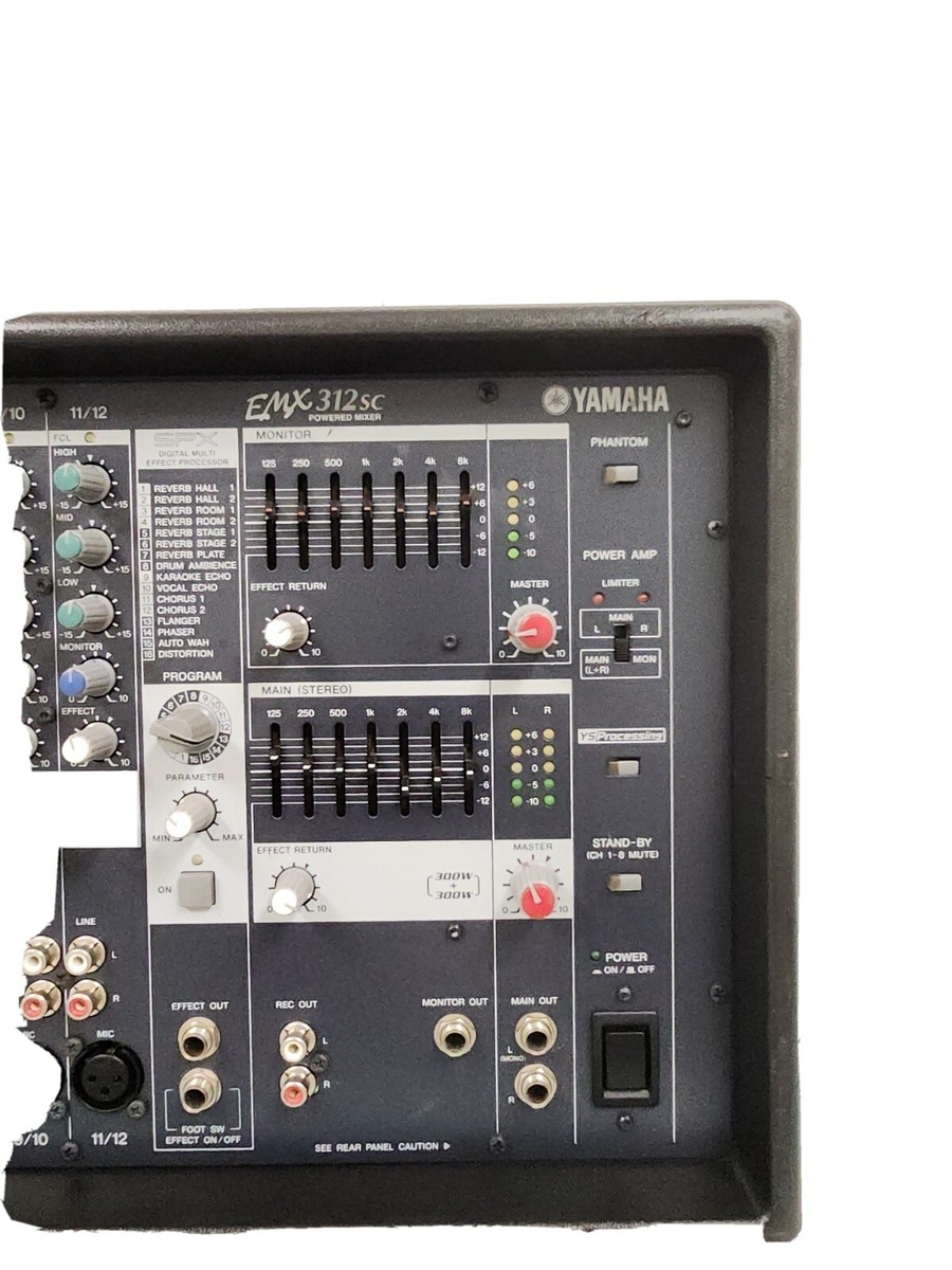 YAMAHA EMX312SC TWELVE CHANNEL POWERED MIXER PARTS OR REPAIR