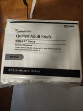 Cardinal Health Quilted Adult Briefs WINGS Extra Medium 32" - 44" PK of 10