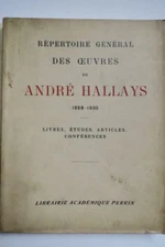 General Directory Of The Works Of André Hallays 1859-1930