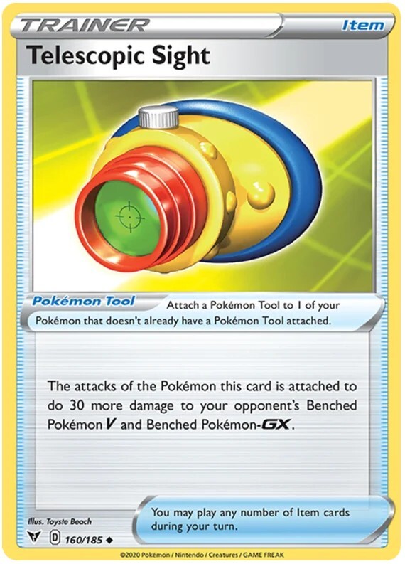 Telescopic Sight Pokemon TCG Trainer Card 160/185