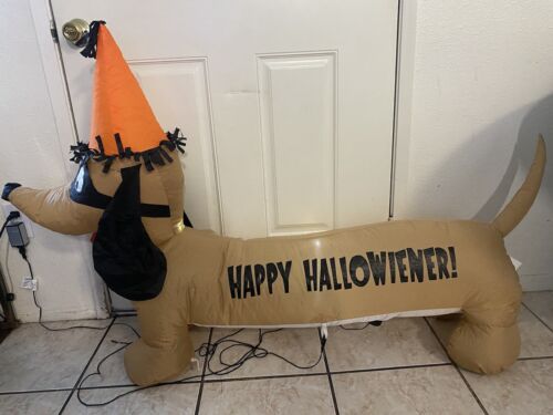 Gemmy Hallowiener Dog  Airblown Inflatable 4.5 FT Tested /Works With Box - Picture 1 of 13