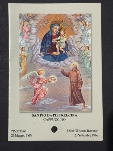 holy card relic santino reliquie reliquia "SAN PIO DA PIETRILCINA" - Afbeelding 1 van 3