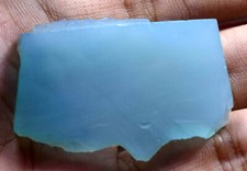 Untreated 47.50 Ct Natural Chalcedony Deep - Blue Translucent Superb Rough Slab
