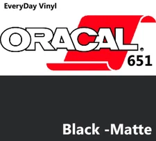 12"x24"- 3 sheet pkg - Black Matte - Oracal 651-shiny Adhesive Vinyl-Craft Hobby
