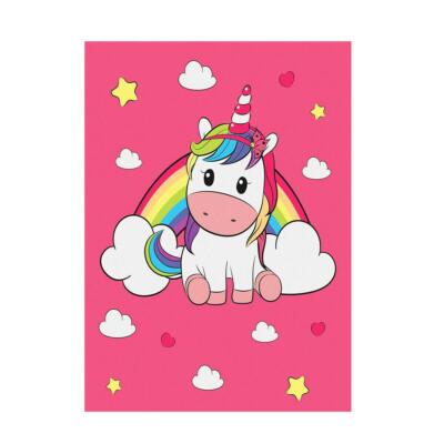 Coperta in pile con unicorno Sherpa con motivo a cavallo da sogno, per letto, divano, divano, colorato, arcobaleno, floreale, morbida e magica decorazione primaverile, 152,4 x 200,7 cm