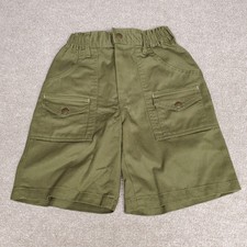 VINTAGE Boy Scouts Shorts Youth 08 Green Official Uniform Twill Cargo 24 Waist.