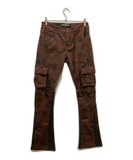 VALABASAS          Camo pattern flared denim Brown Black