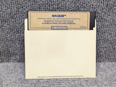 HACKER - 1985 IBM PC PCjr Tandy 1000 Computer Activision Video Game 5.25'' Disk