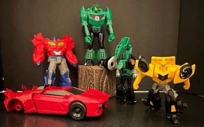 Transformers Action Figure Lot Optimus Prime Bumblebee RID Vehicle Parts Repair 