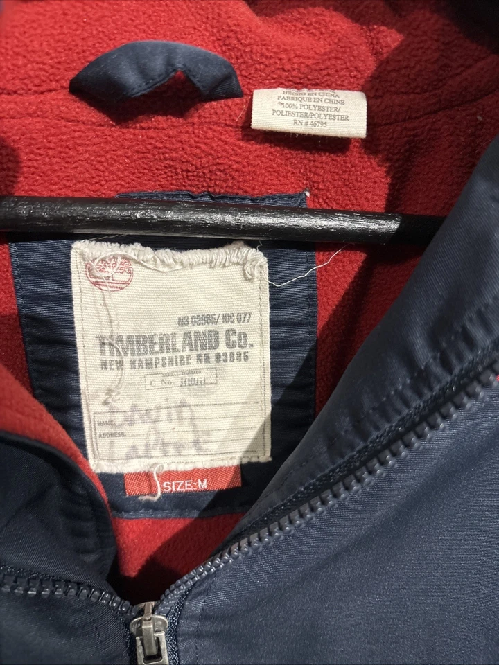 Chaqueta polar vintage Timberland juvenil roja/azul talla mediana Foto 2 de 4