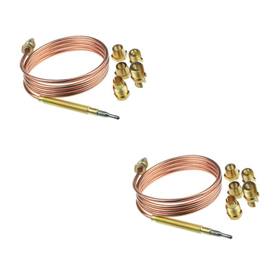 2er Pack Slim Gewinde Gas Thermoelement Set 900mm Universal TC900