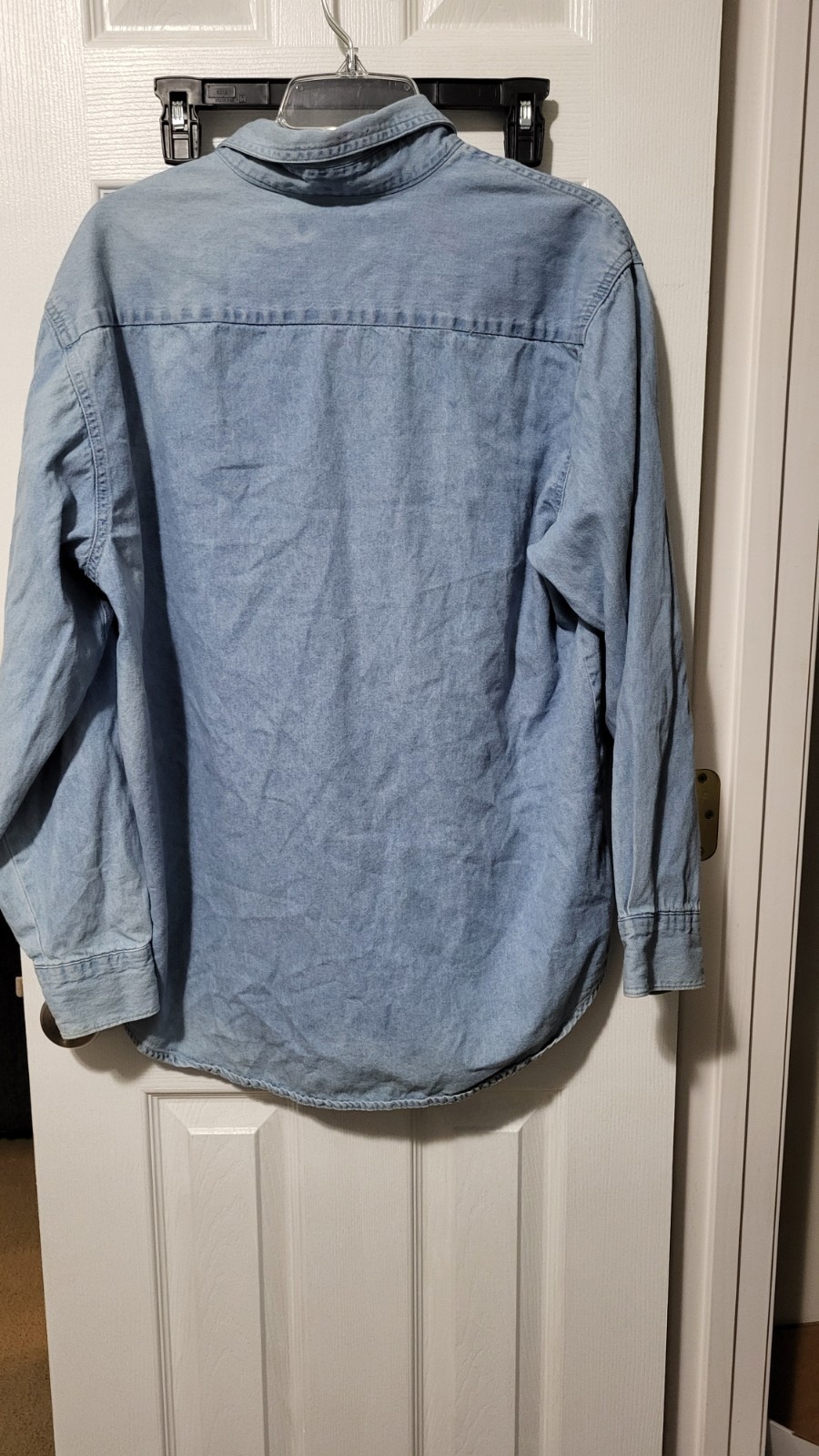 Jerzees Womens Large Button Down Denim Shirt Chri… - image 5