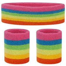 ONUPGO Sweatbands Set Headband Wristbands Neon Sports Fitness 80s Costumes Ac...