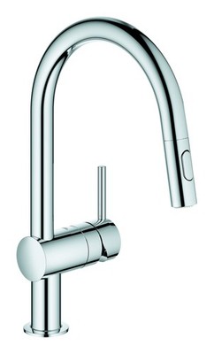 Grohe Minta Einhand-Spültischbatterie mit ausziehbarer Brause C-Auslauf - Chrom
