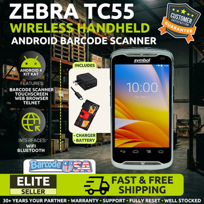  Zebra/Symbol TC55 Wireless Handheld Android Barcode Scanner, Telnet+Browser!  