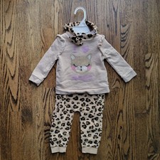 Crown  Ivy Baby 9 Months Cat I Love Naps Fleece Sweatshirt Cheetah Leopard