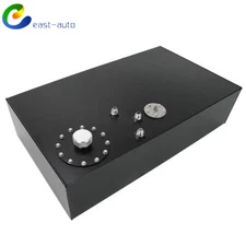 17 Gallon/64L Fuel Cell Gas Tank w/ Cap & Level Sender Street Rod Aluminum Black