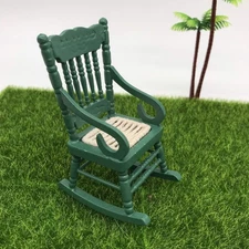 Doll House Rocking Chair, 1:12 Scale Wooden Dollhouse Accessories Miniature Funi