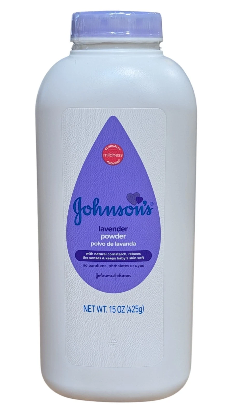 Johnson's Lavender Baby Powder Cornstarch No Parabens, Phtalates or Dyes - 15 oz