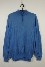 FootJoy 1/4 Zip Blue Solid 100 Wool Golf Pullover Sweater Size L