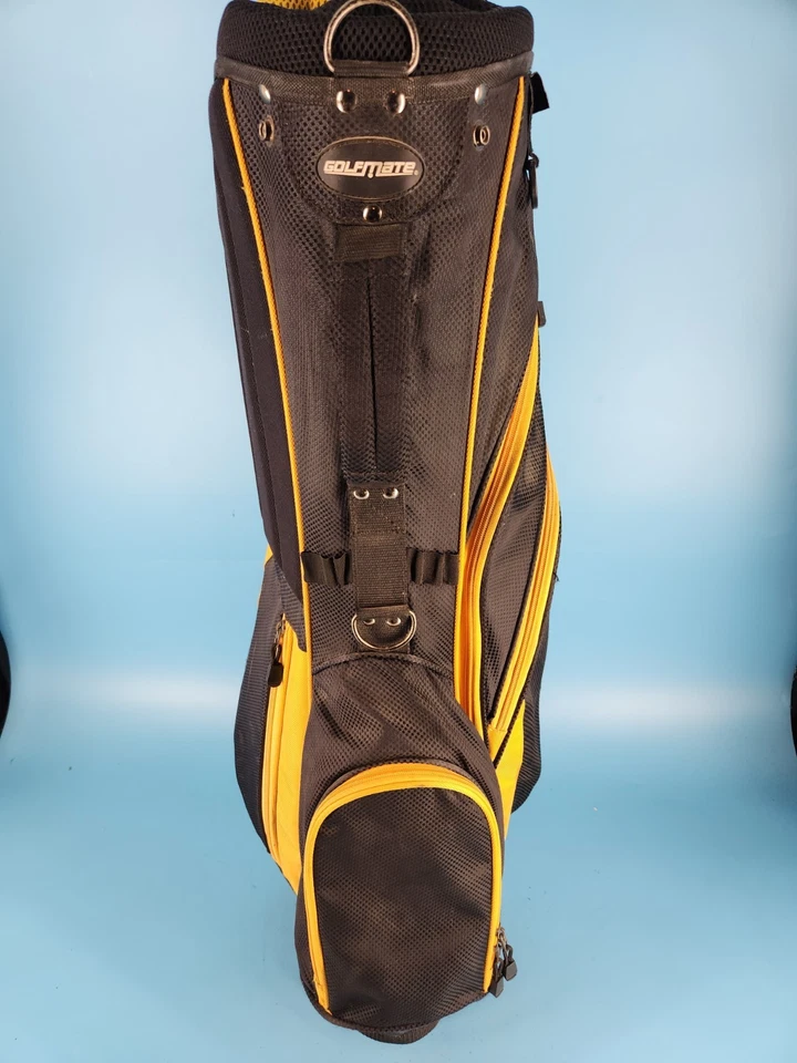 Golfmate 8-Way Divider Golf Bag Yellow & Black W/Raincover - Image 4 of 4