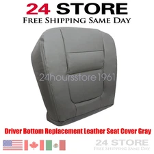 Driver Bottom Replacement Leather Seat Cover Gray Fit For 2001 Ford F250 F350 US