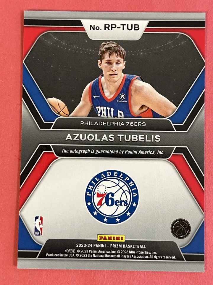 2023-24 Panini Prizm - Rookie Penmanship Azuolas Tubelis #RP-TUB (AU, RC) - Image 2 of 2
