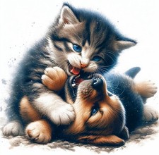 Cat Diamond Art Kits for Adults - 5D Dog Diamond Painting Kit for Beginners - D