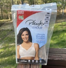 Playtex 18-Hour Ultimate Shoulder Comfort Bra 4693 Wirefree Cafe Au Lait Sz:38B