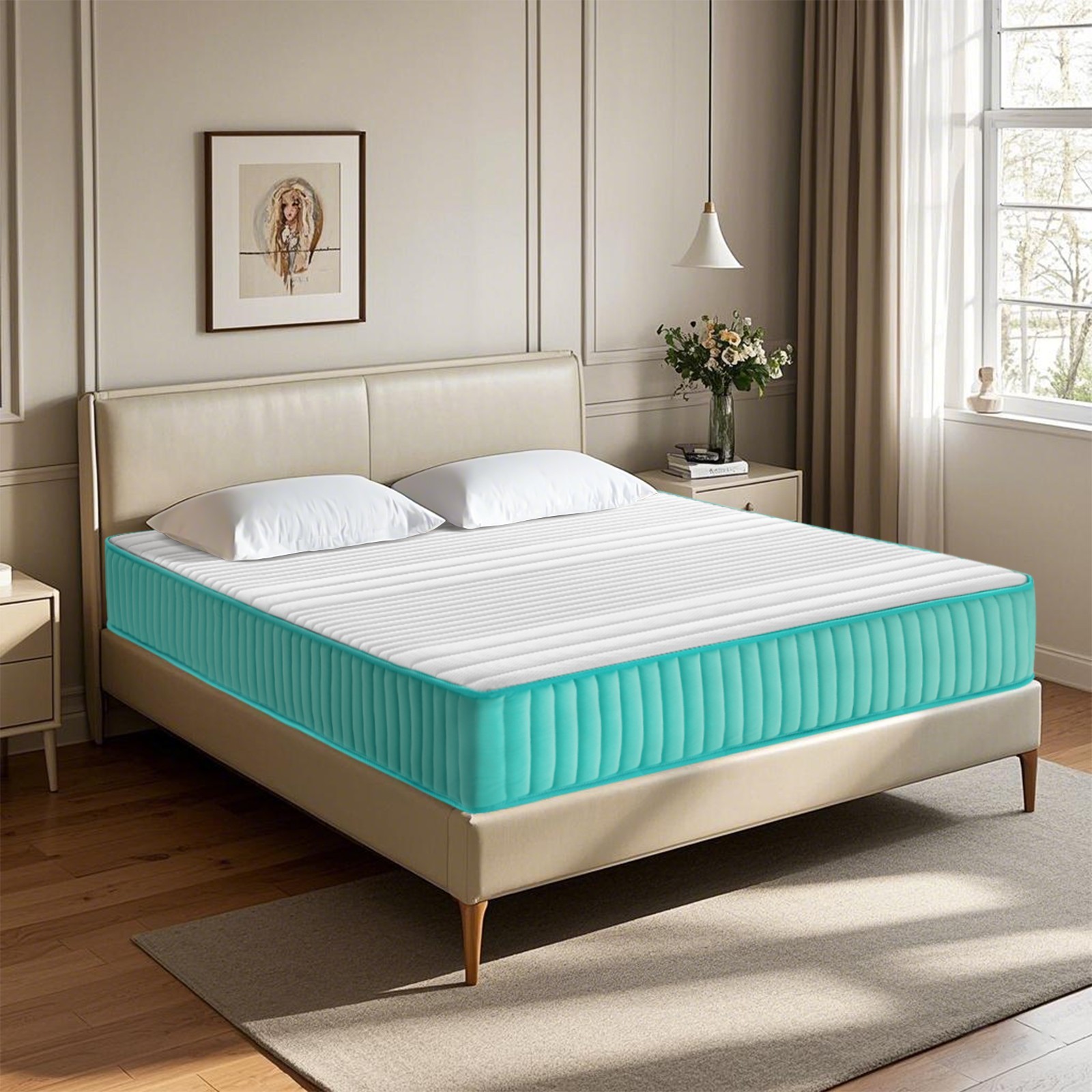 Perfect Size Mattress,  12'' Soft Fabric Hybrid Innerspring Cool Foam Mattress