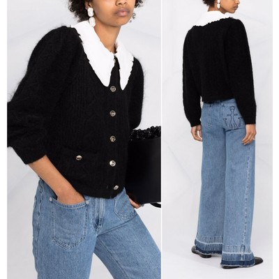 NEW Sandro Knitted Button-fastening Cardigan size 1 (S) small 