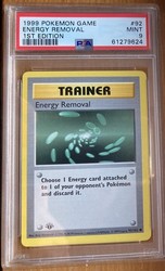 Energy Removal 92/102 Base Set 1st Edition Shadowless Common Trainer