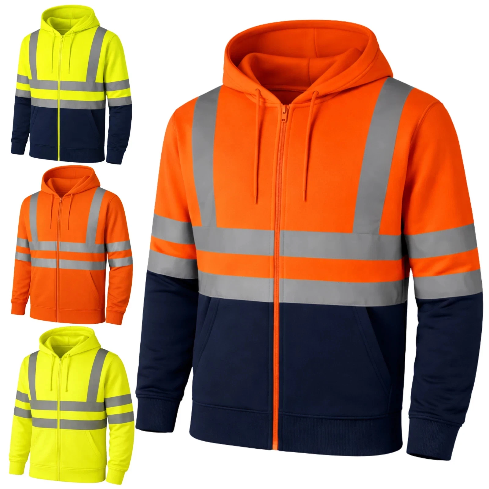 GM Workwear hi-vis fleece hoodie colour options
