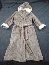 L.L. Bean Robe Women's Plush Wicked Brown Birch Mid-Length Pockets M EUC