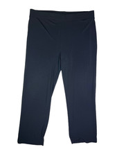 Lands' End Size L 14-16 Slinky Knit Pants Pull-On Stretchy Black