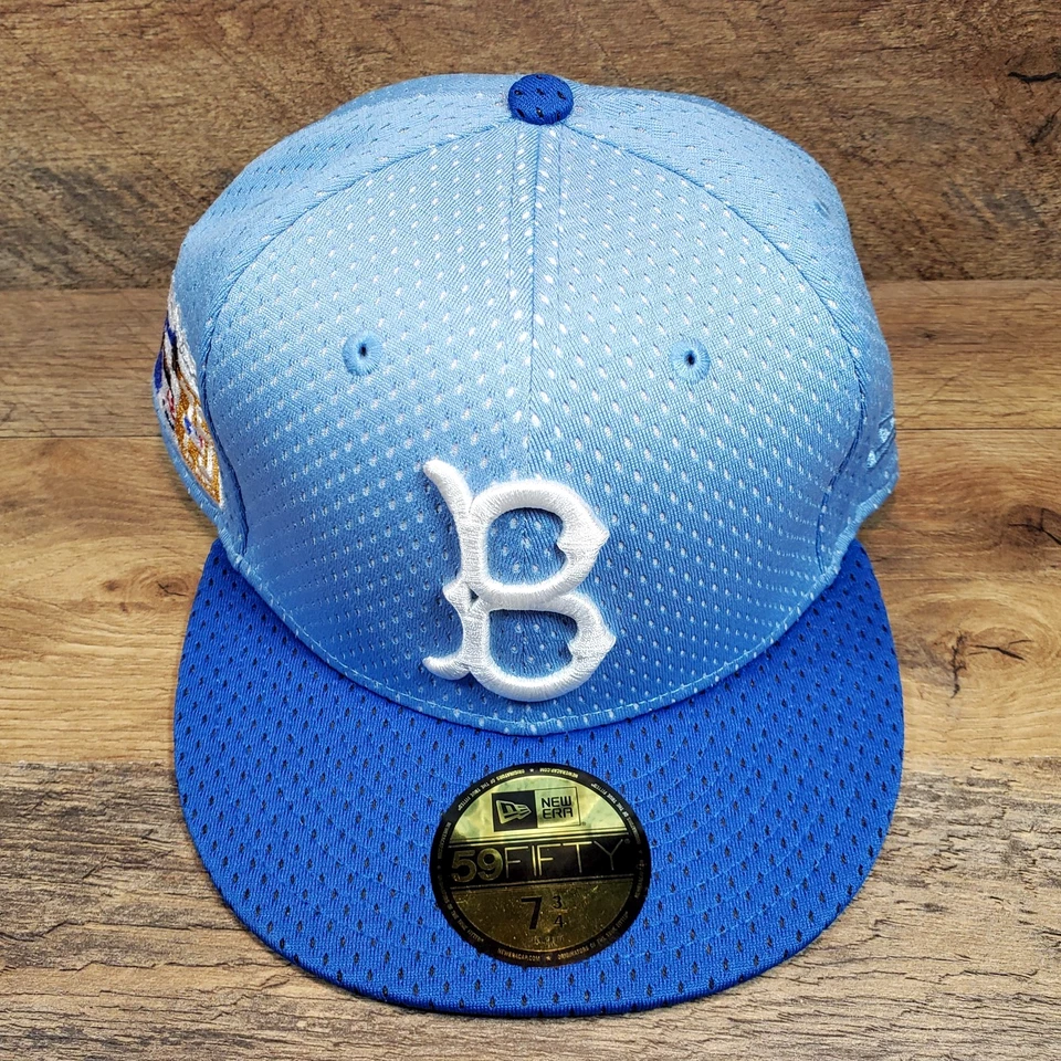 Jackie Robinson Brooklyn Dodgers New Era 59Fifty Gorra Ajustada 7 3/4 Azul NUEVO Foto 2 de 4