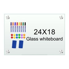 White Board 24 x18 Magnet Dry Erase Boards Frameless Magnetic Glass Whiteboa...